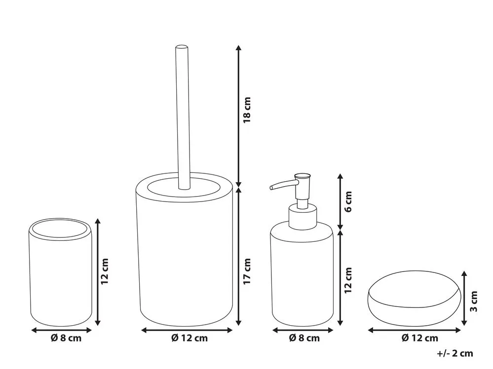 4-Piece Bathroom Accessories Set ARAUCO Ceramic White