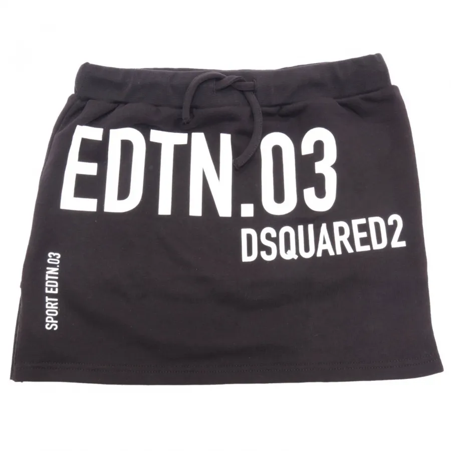 7572AH gonna felpa bimba DSQUARED2 black skirt kids