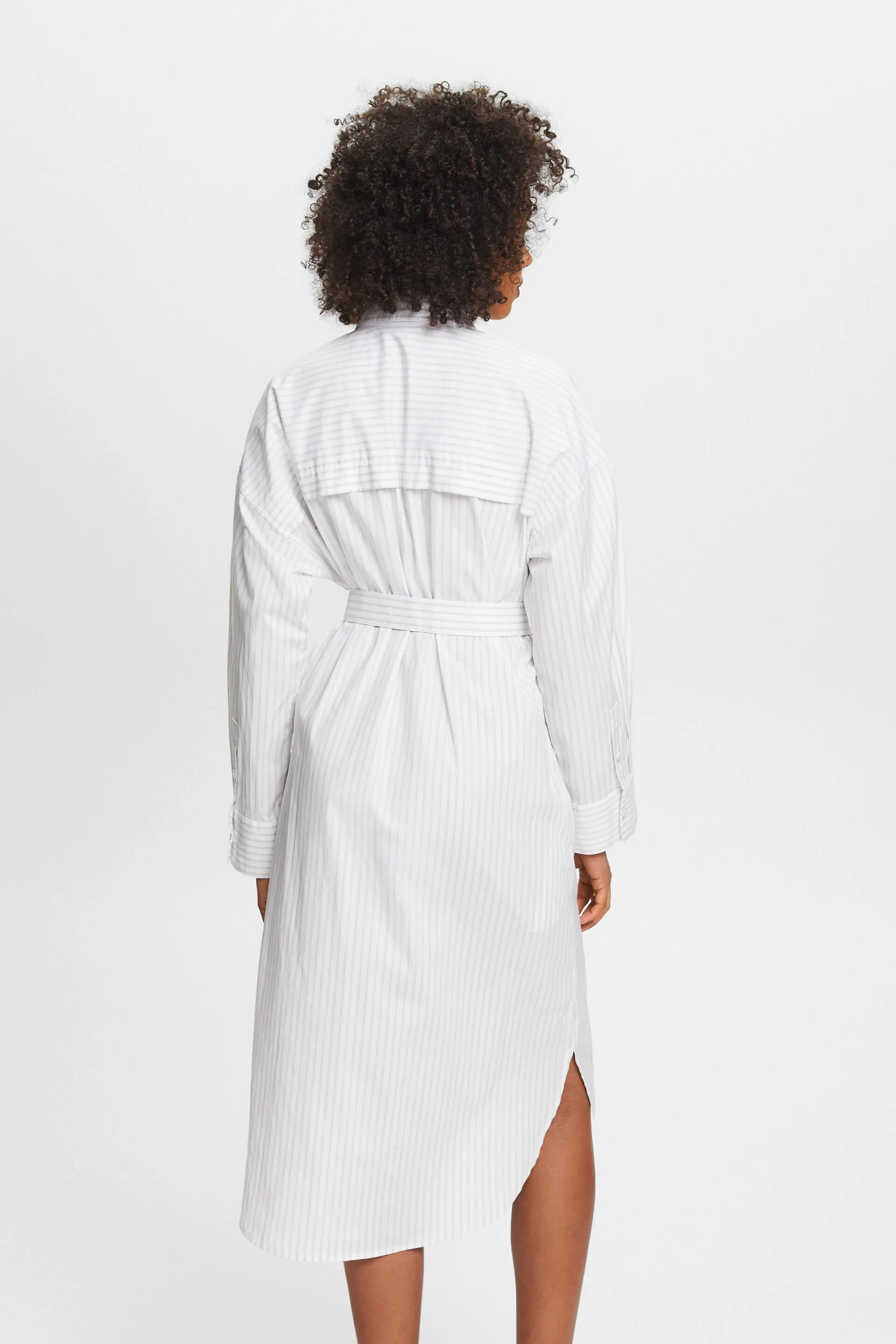 Abito camicia in popeline a righe