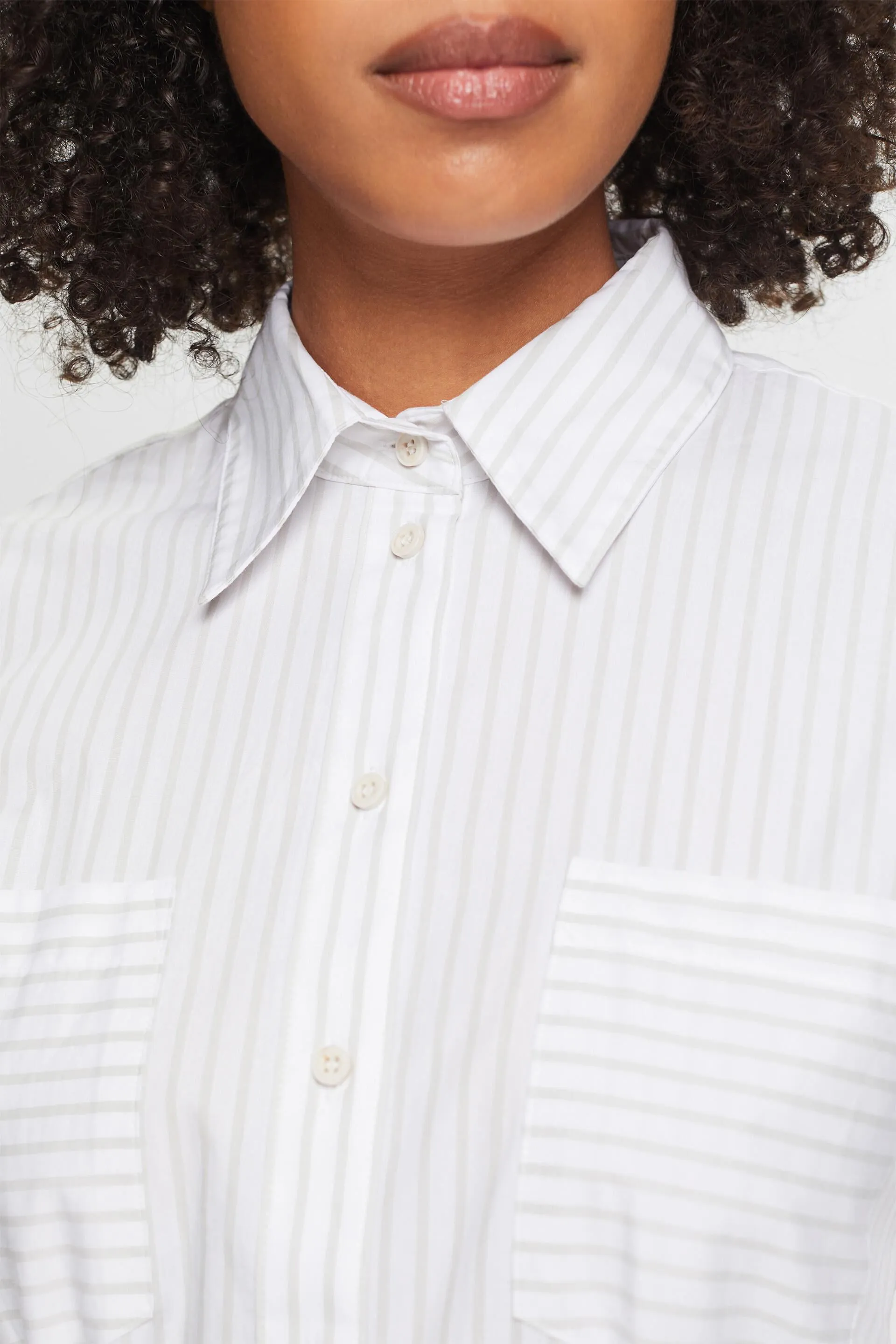 Abito camicia in popeline a righe