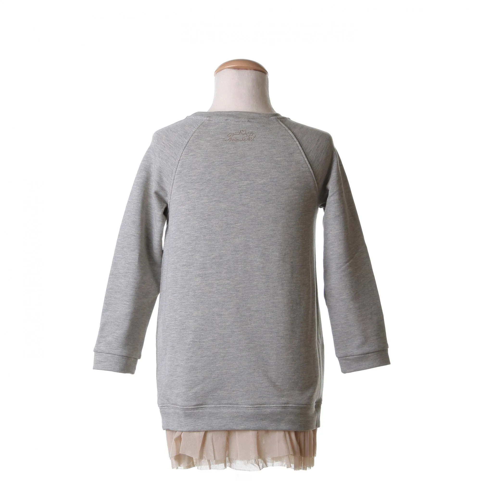 Abito Felpa Maxi Cuore Grigio Melange