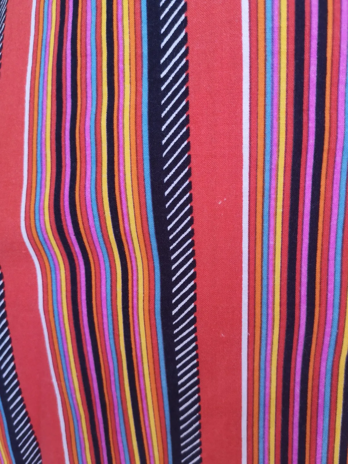 Abito in cotone a righe colorate