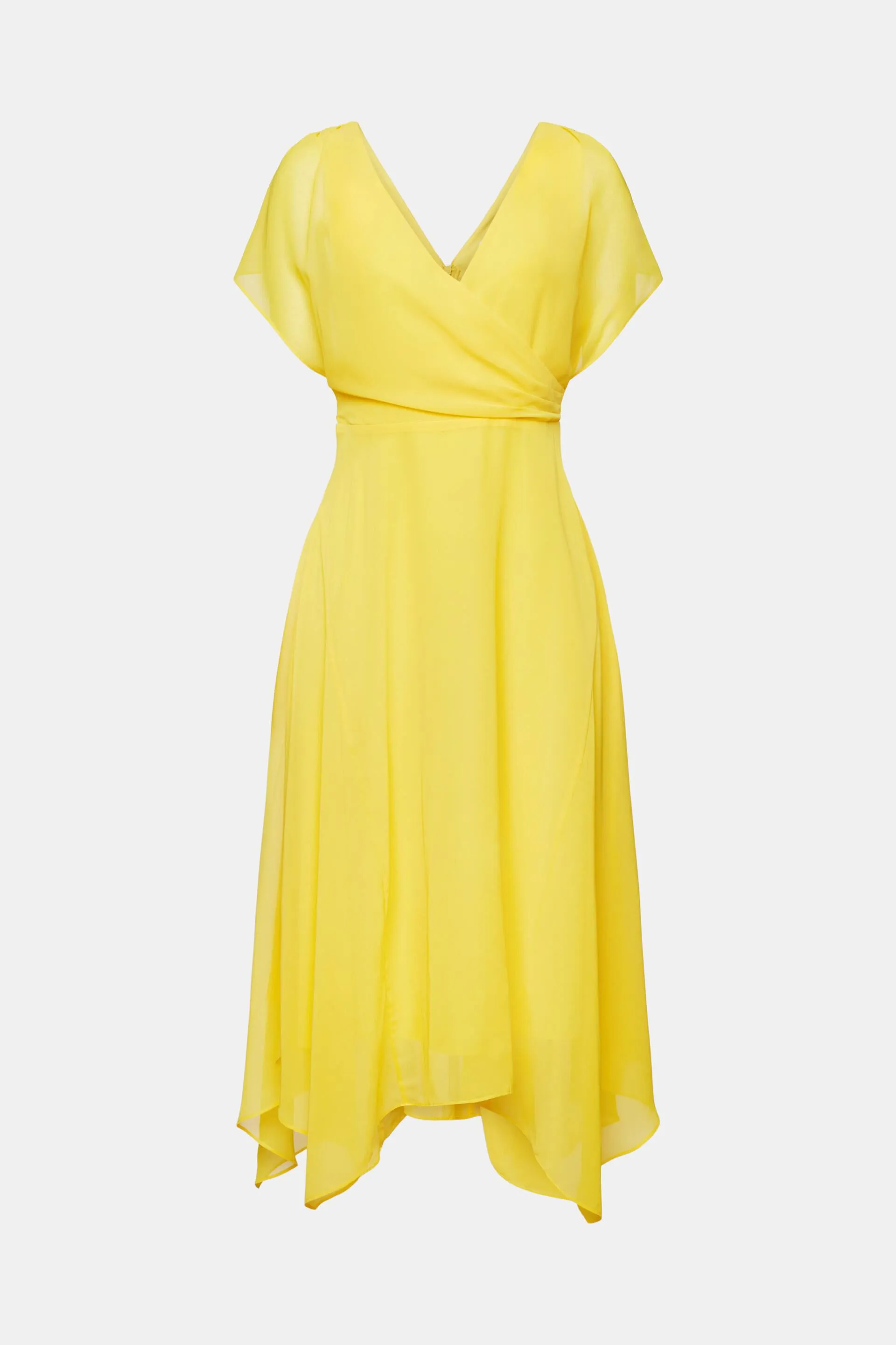 Abito maxi in chiffon con scollo a V