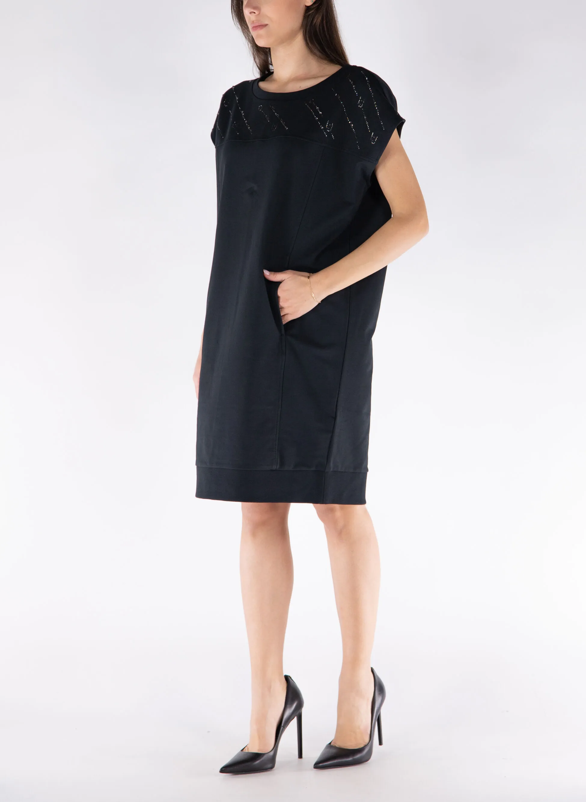 abito midi con strass