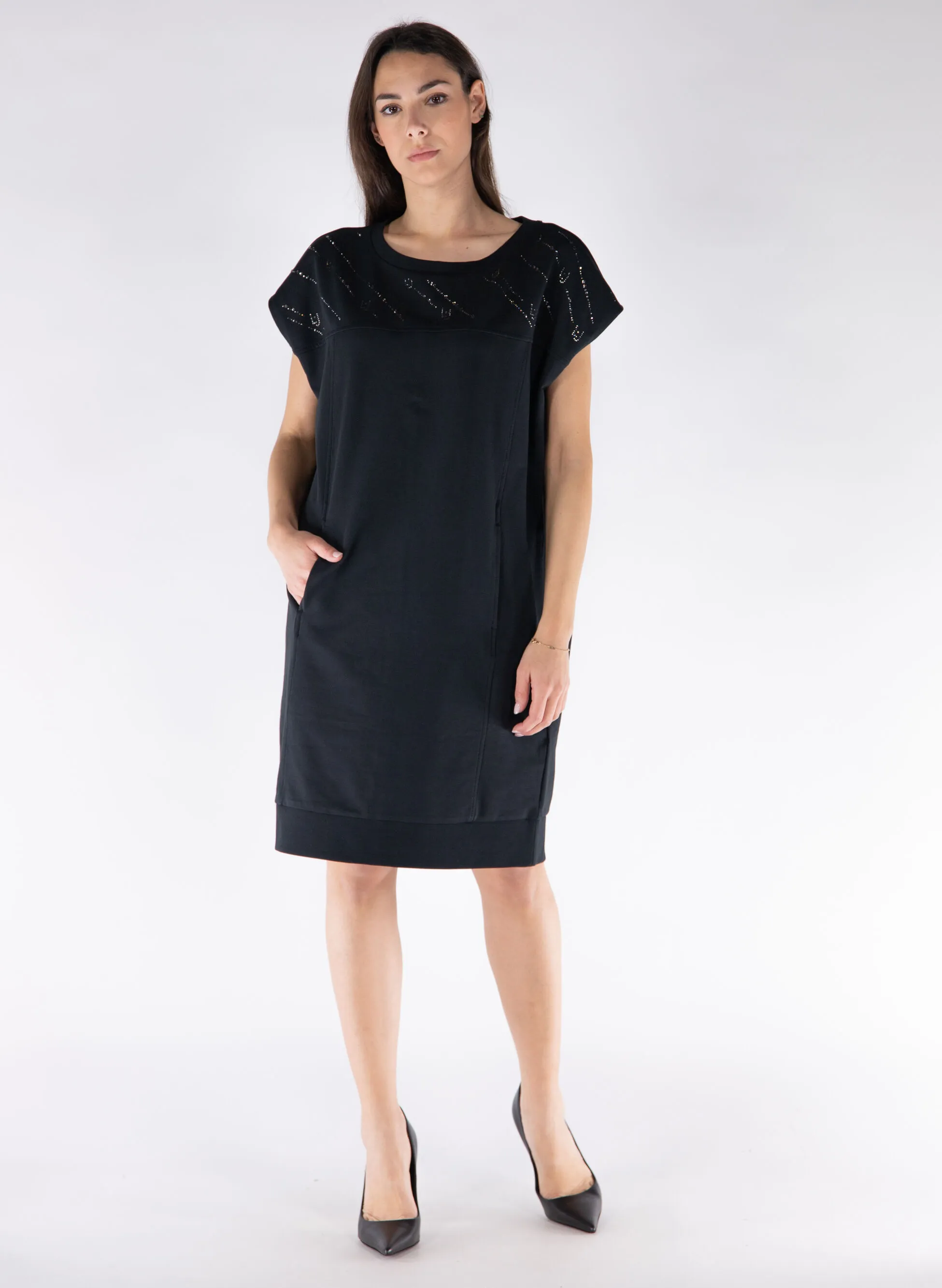abito midi con strass