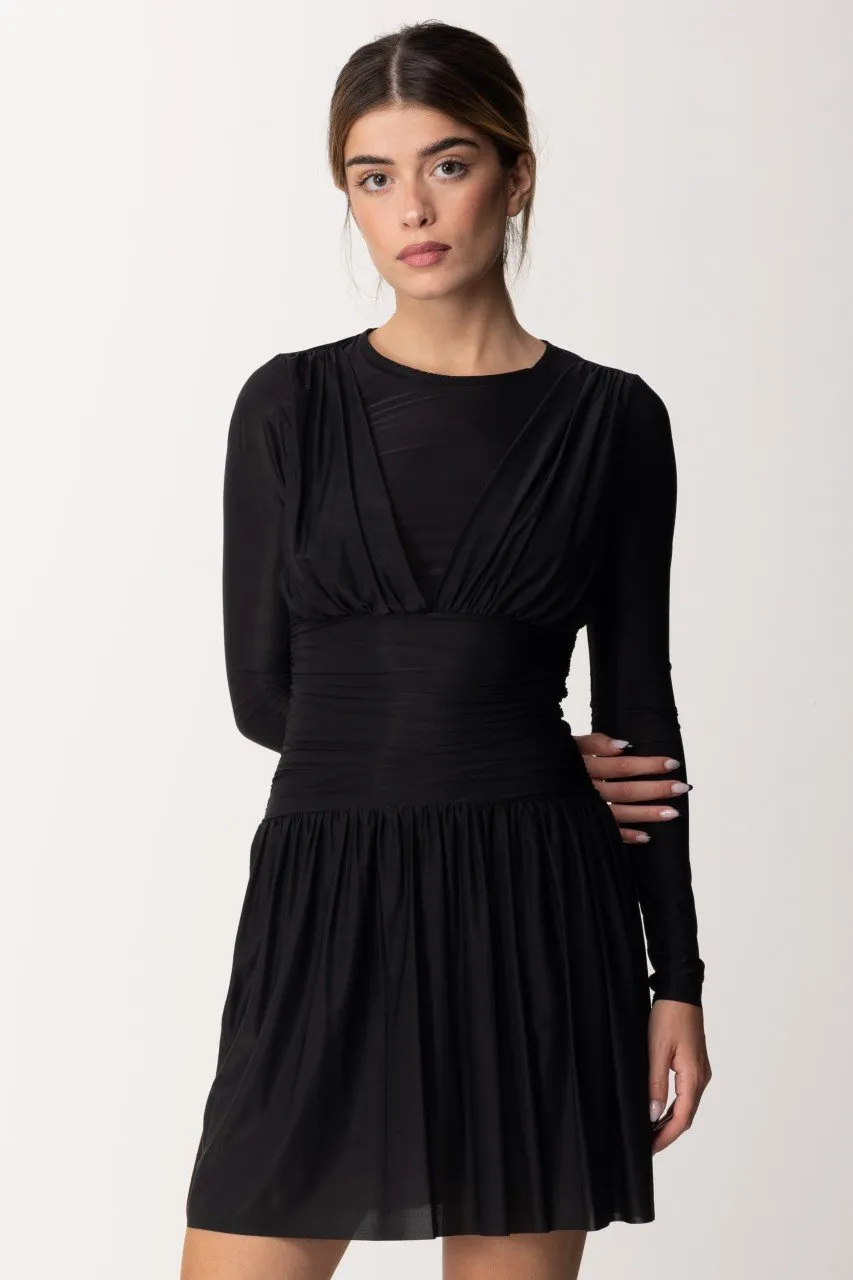 Abito mini con gonna svasata Black