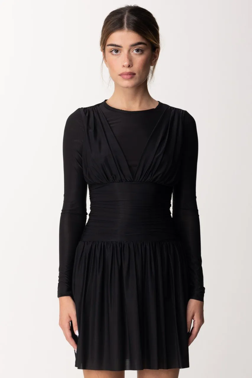 Abito mini con gonna svasata Black