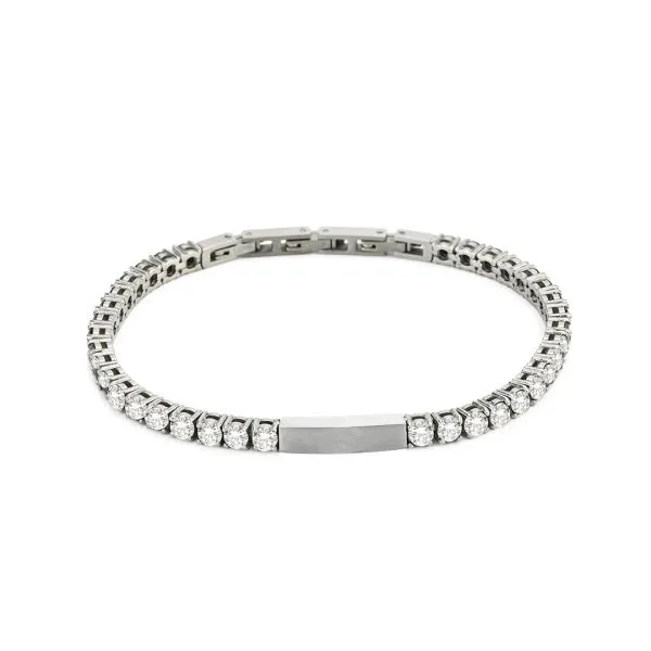 ABR671 Bracciale con zirconi bianchi e centrale nero    