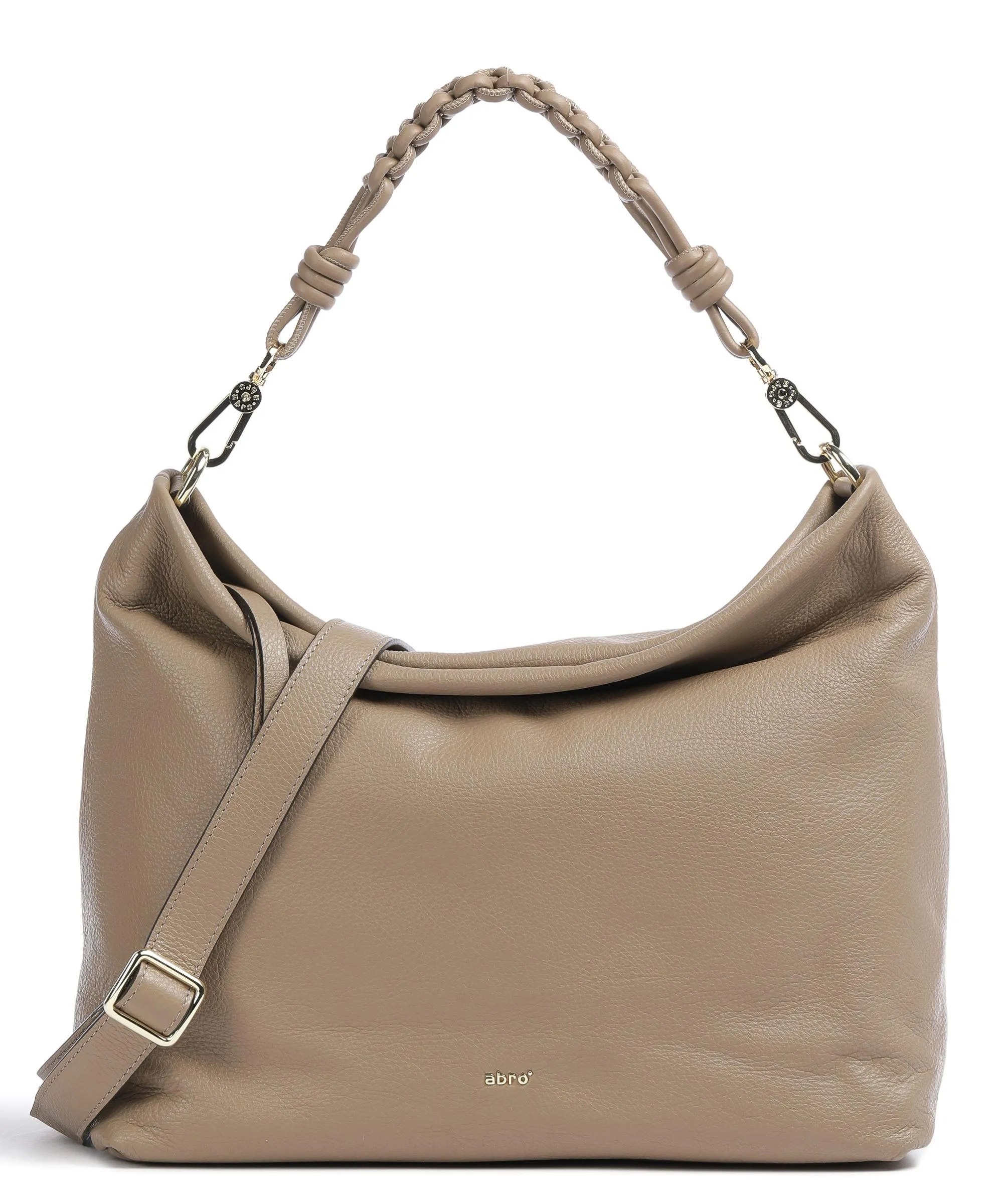  Abro Dalia Poppy Borsa hobo pelle di vacchetta grana marrone chiaro  