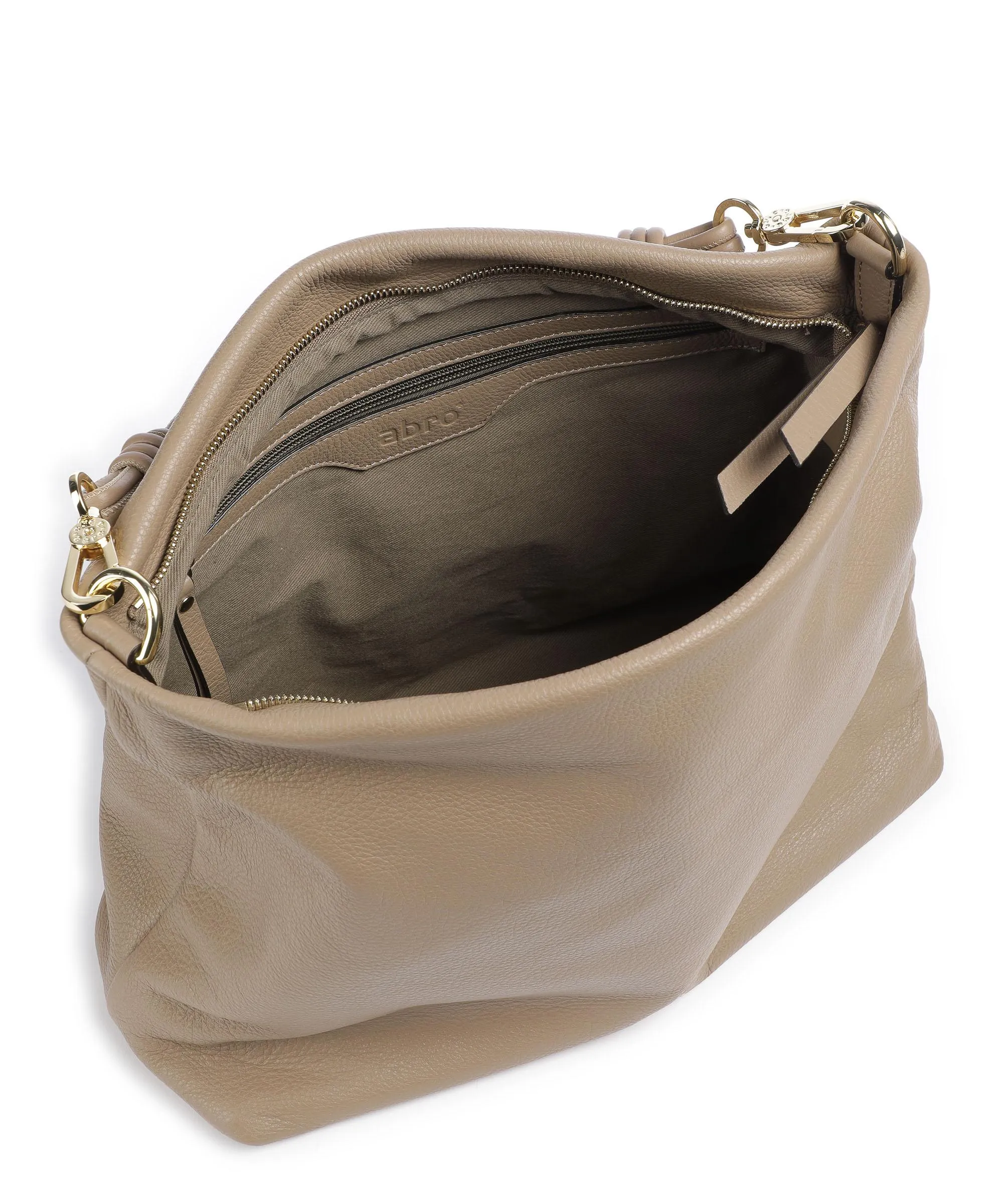  Abro Dalia Poppy Borsa hobo pelle di vacchetta grana marrone chiaro  