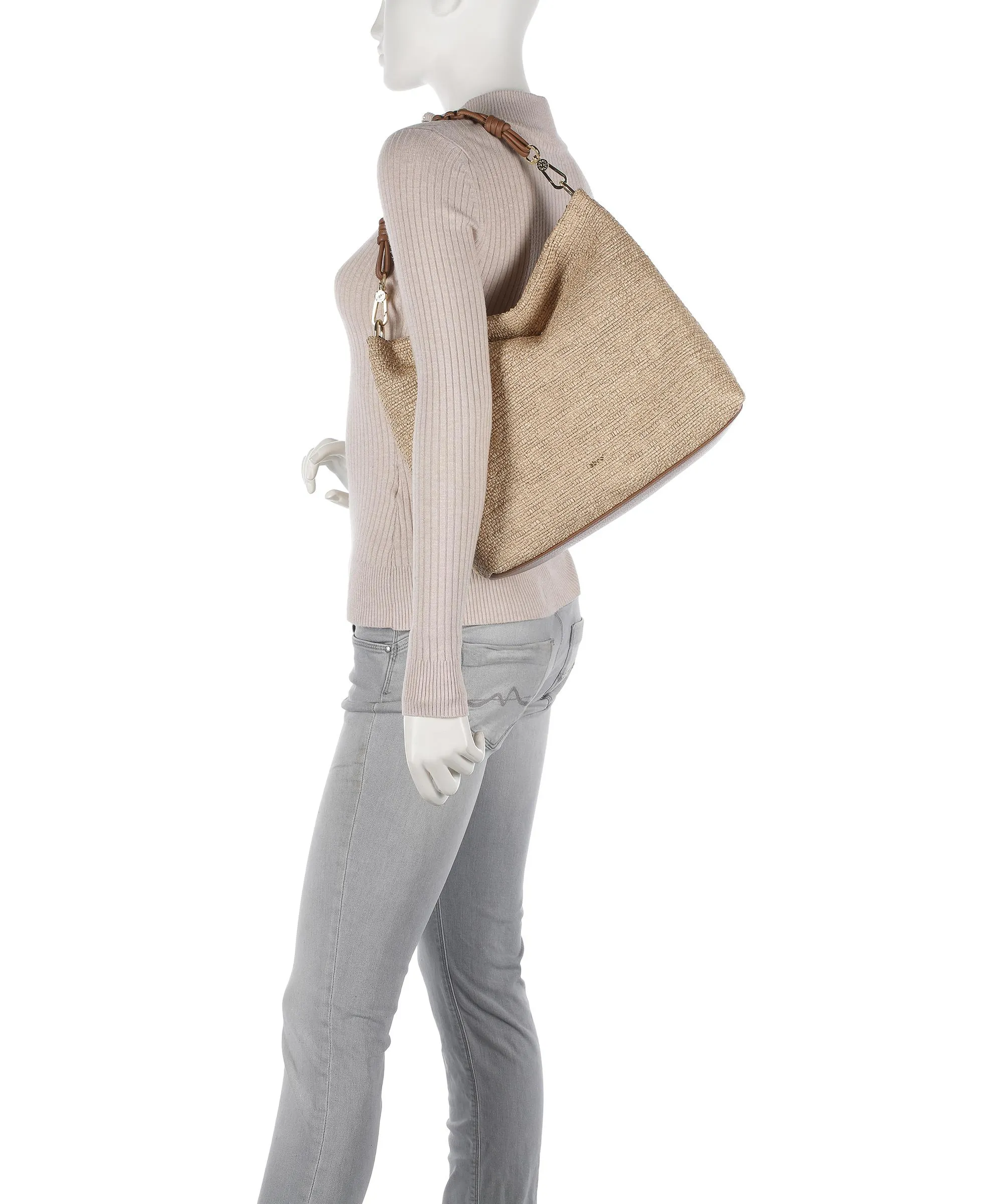  Abro Raffia Paglia Poppy Borsa hobo sintetico natura  