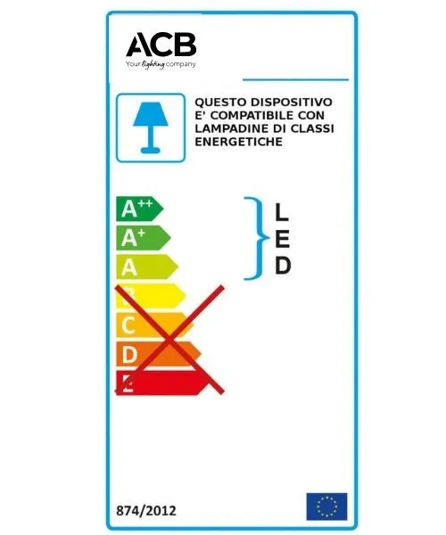 ACB Moon P09692OP Lampada da Soffitto E27 Bianco