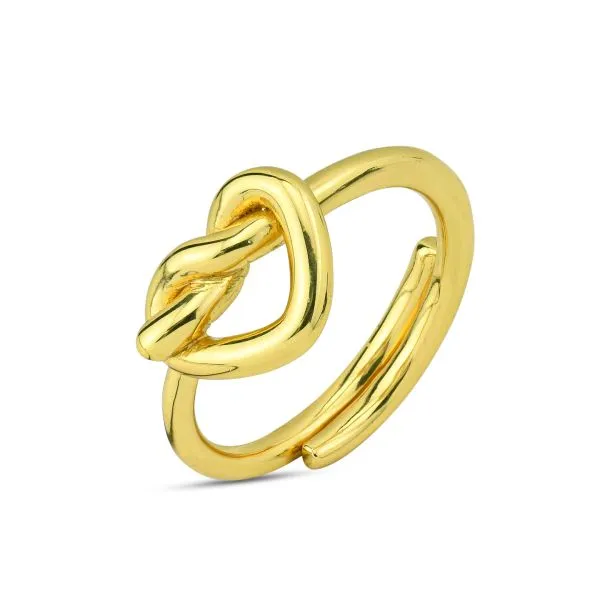 BAN067D Anello placcato oro giallo con cuore traforato centrale    