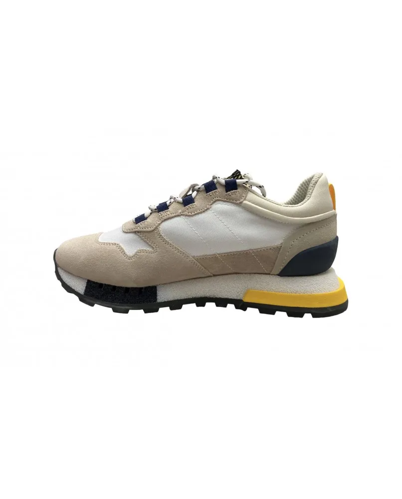 BLAUER HERON sneakers casual scarpe uomo pelle beige