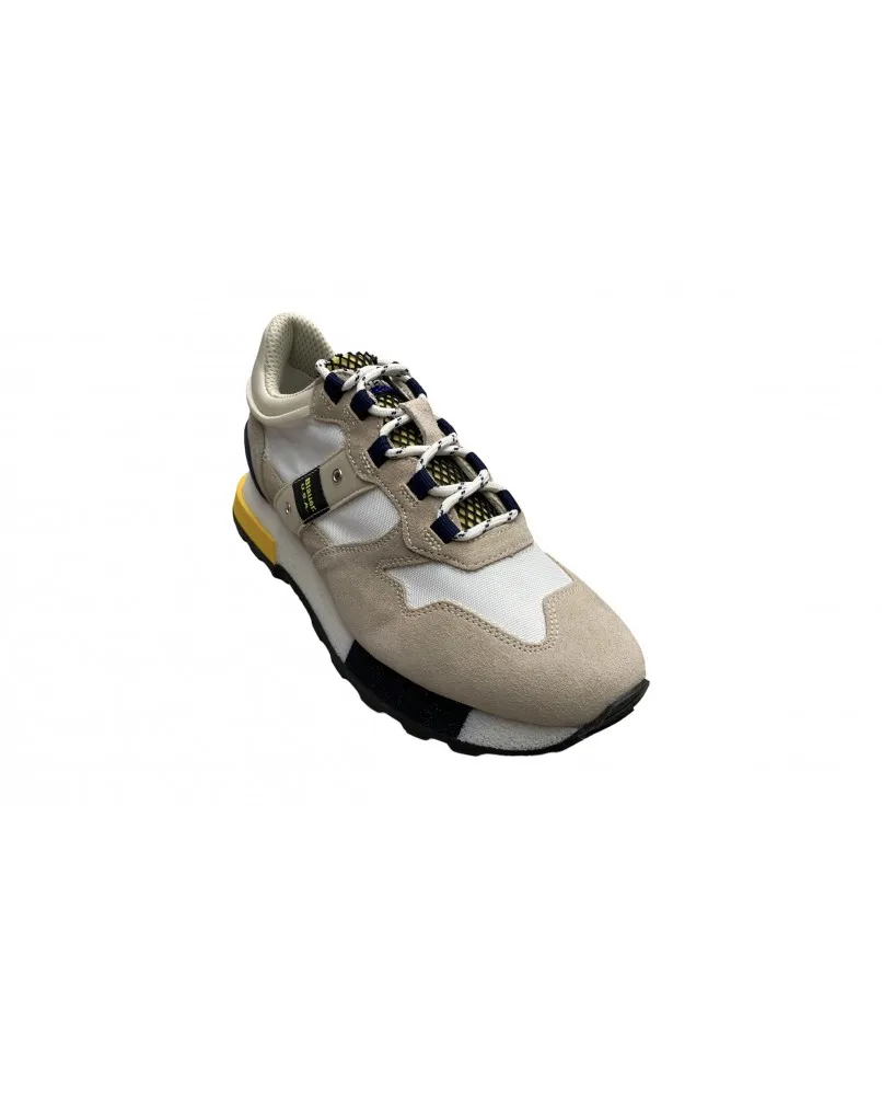 BLAUER HERON sneakers casual scarpe uomo pelle beige