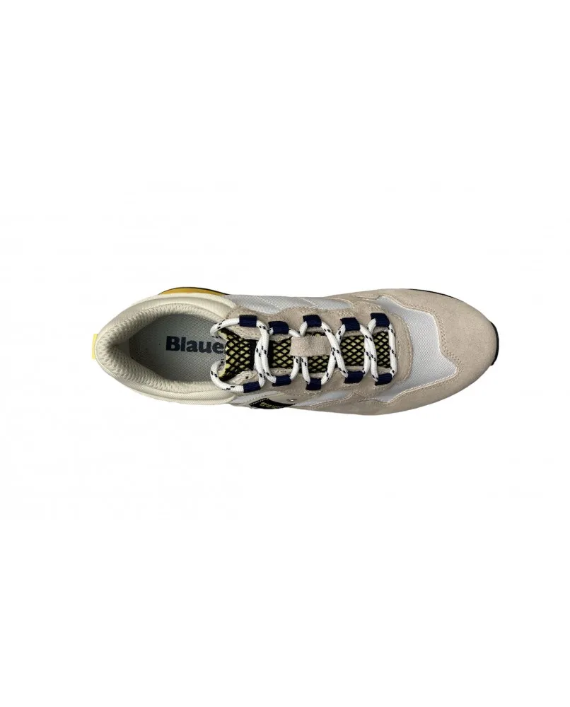 BLAUER HERON sneakers casual scarpe uomo pelle beige