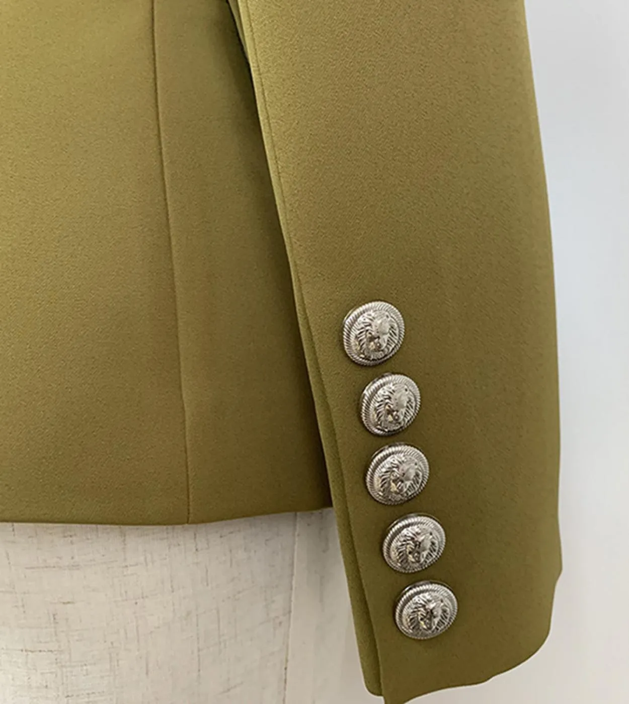 Blazer da donna verde militare Autunno Inverno Giacca da abito nuova Giacca classica da ufficio da donna doppio petto con botton