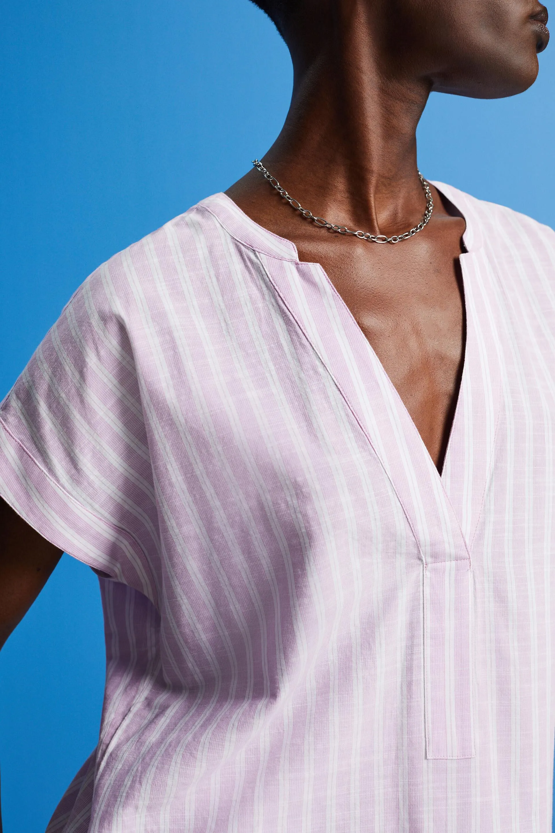 Blusa a righe di cotone
