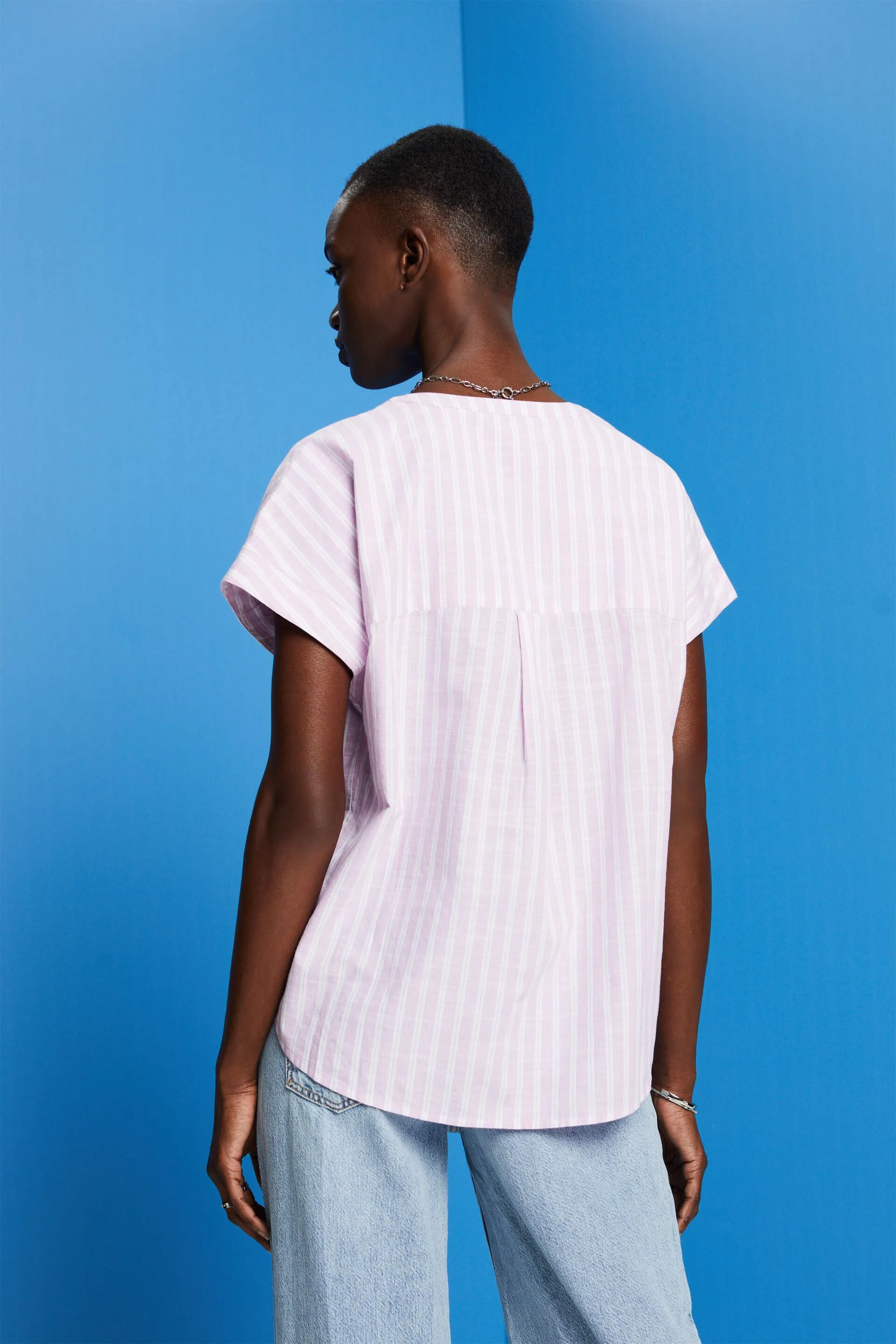 Blusa a righe di cotone