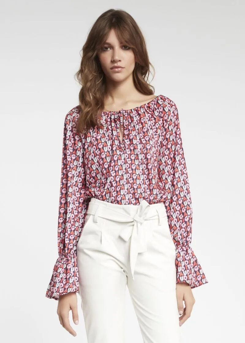Blusa con stampa lettering
