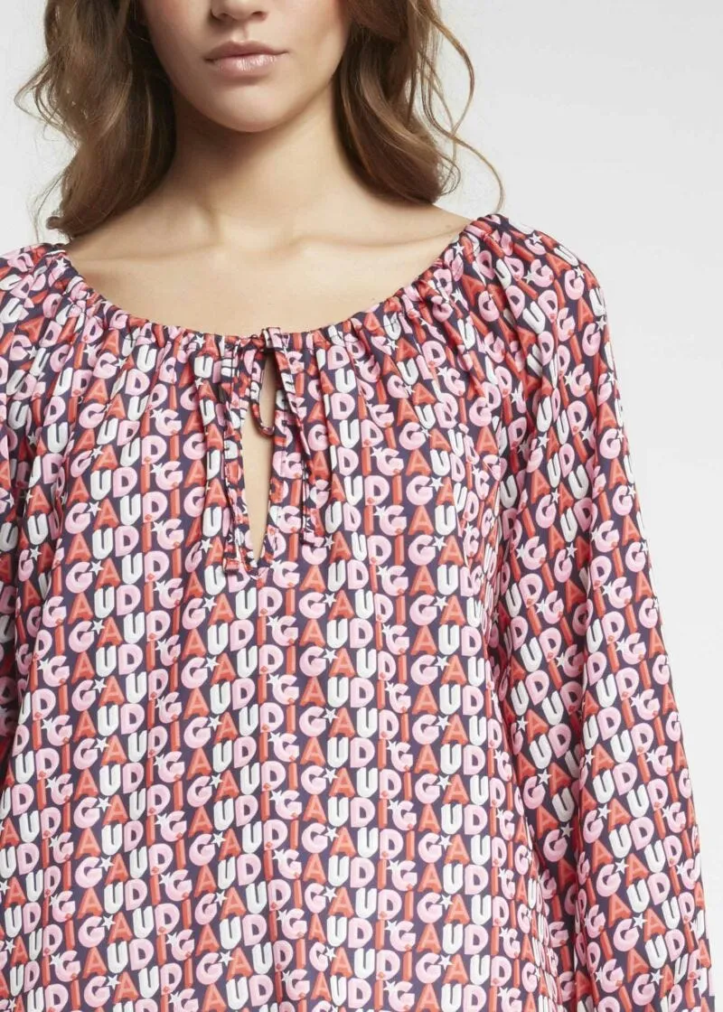 Blusa con stampa lettering