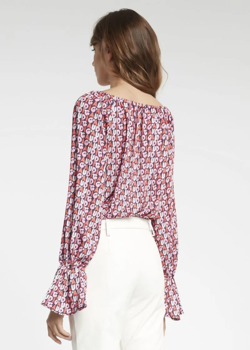 Blusa con stampa lettering