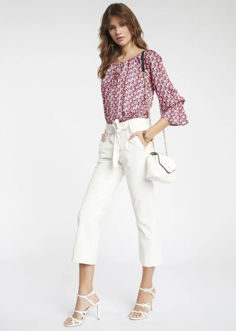 Blusa con stampa lettering