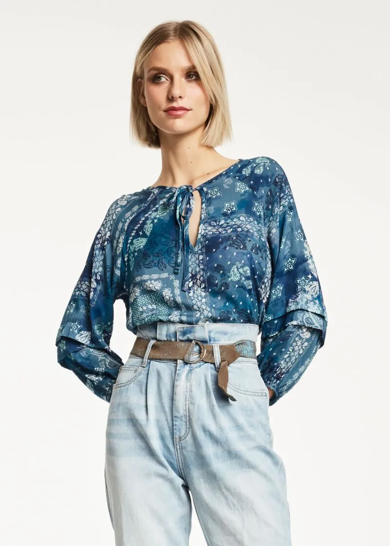 Blusa in viscosa stampata