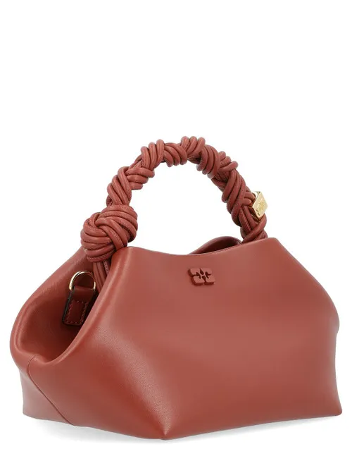 Borsa Ganni Bou Bag Small in pelle color terracotta