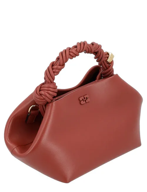 Borsa Ganni Bou Bag Small in pelle color terracotta