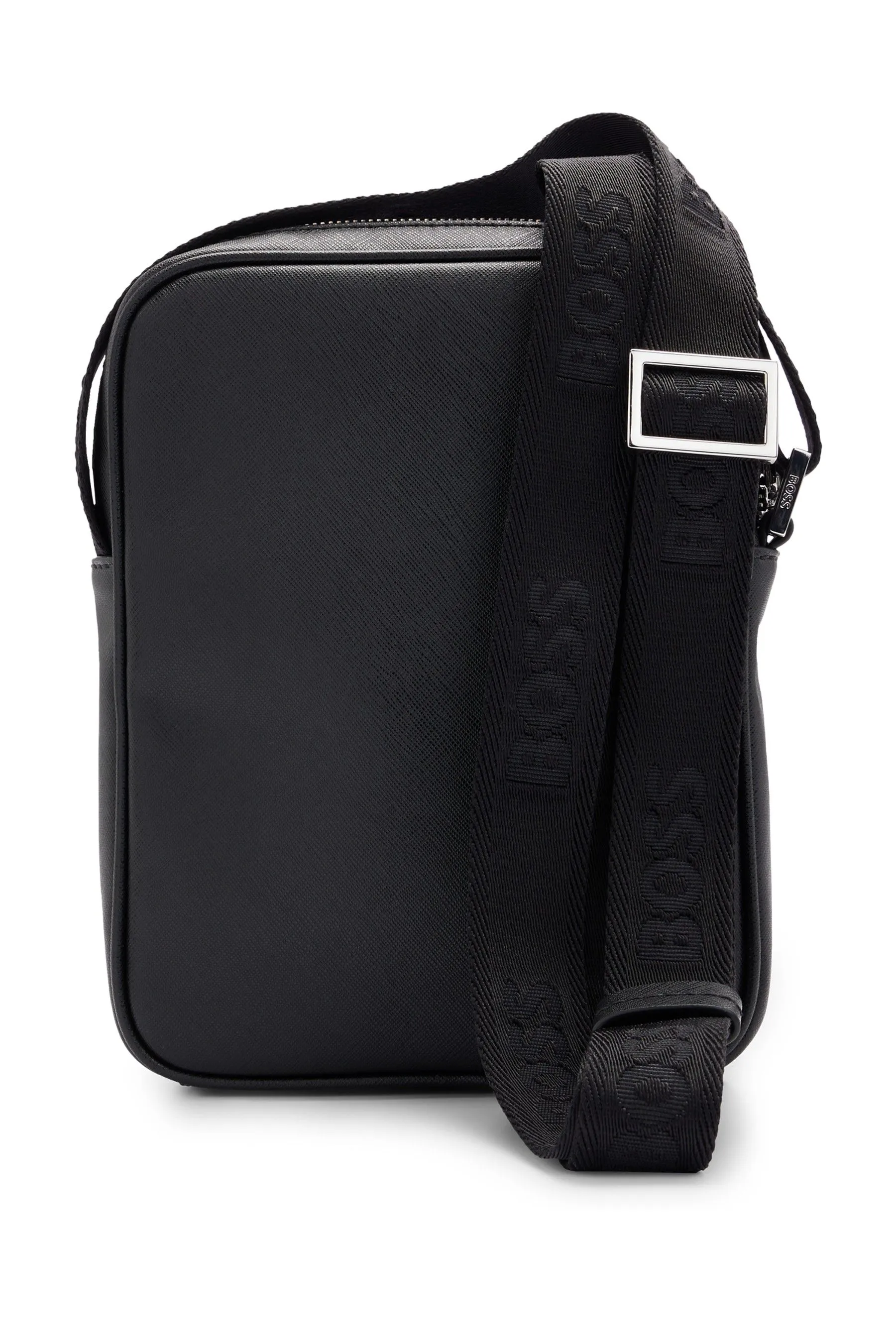 Borsa per reporting in pelle con logo BOSS