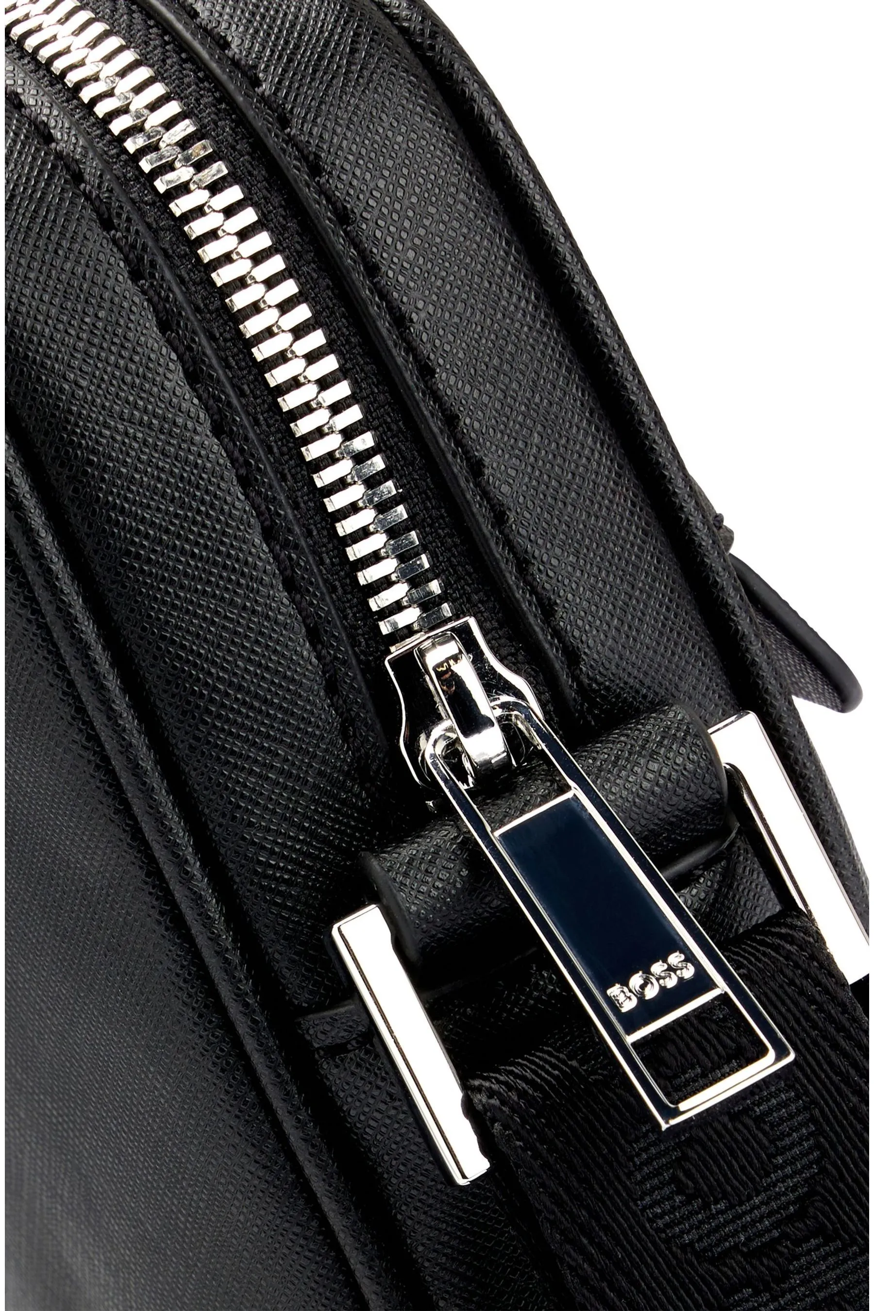 Borsa per reporting in pelle con logo BOSS