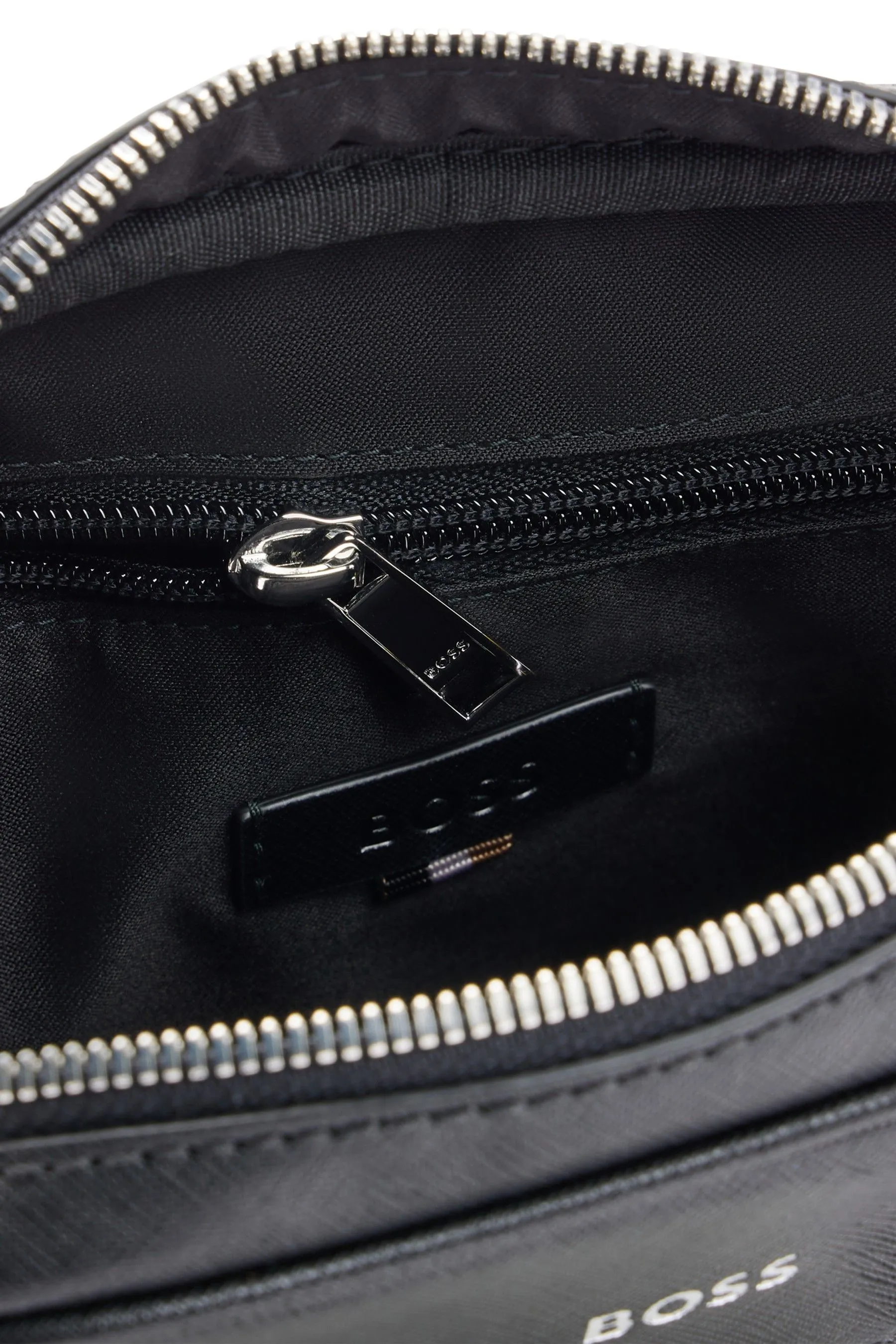 Borsa per reporting in pelle con logo BOSS