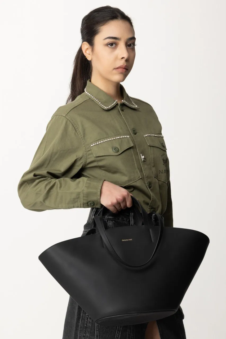Borsa shopping in pelle Nero