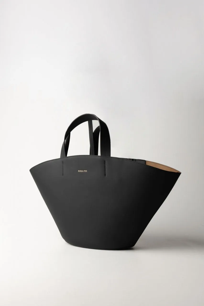 Borsa shopping in pelle Nero