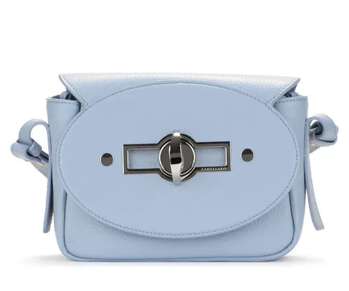 Borsa Zanellato Tina S in pelle azzurra