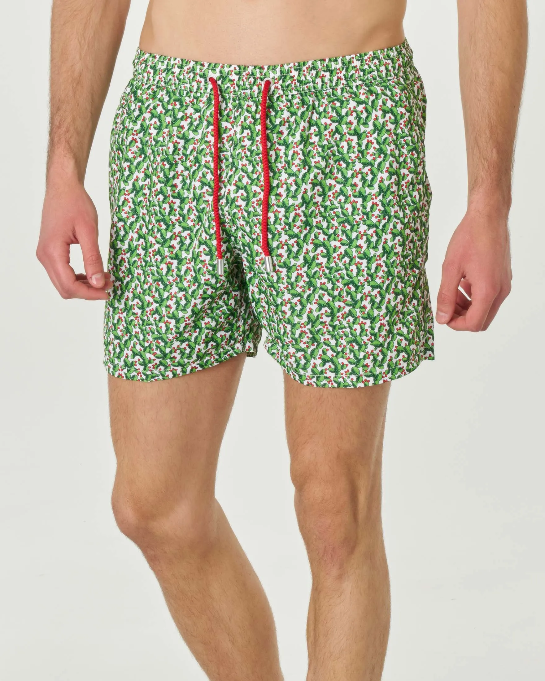 Boxer mare bianco con stampa cactus