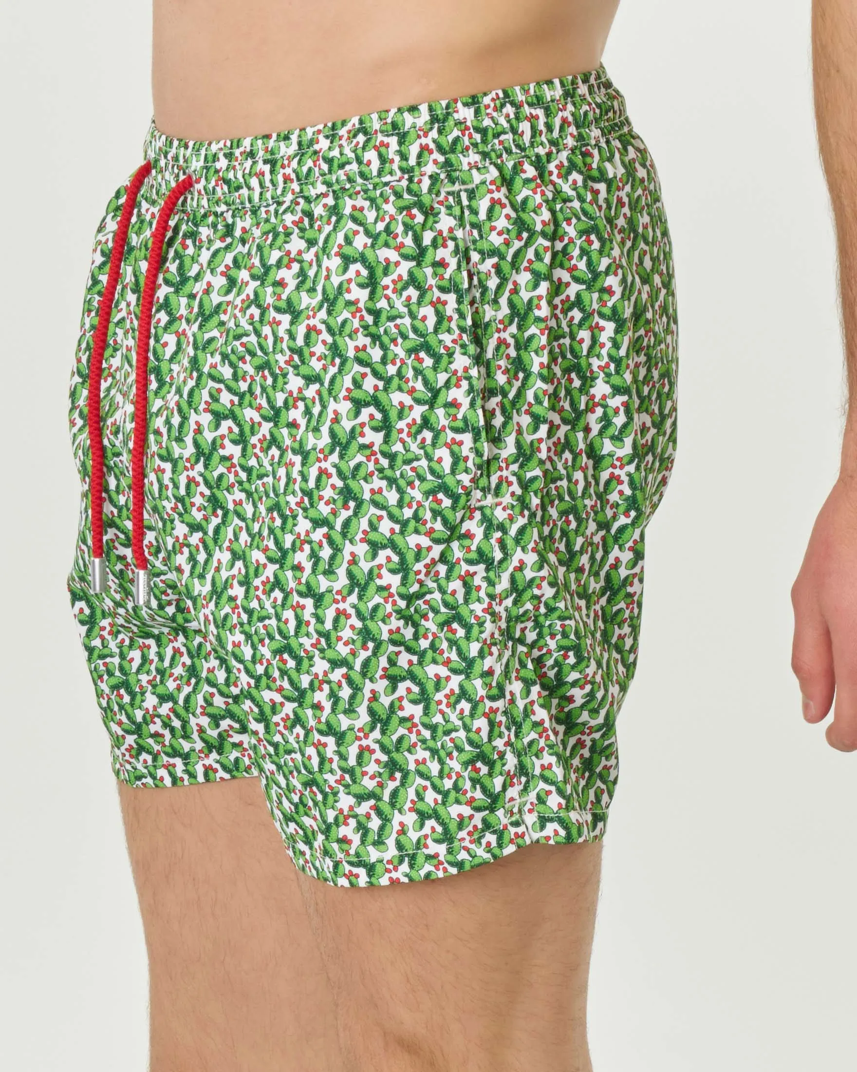 Boxer mare bianco con stampa cactus