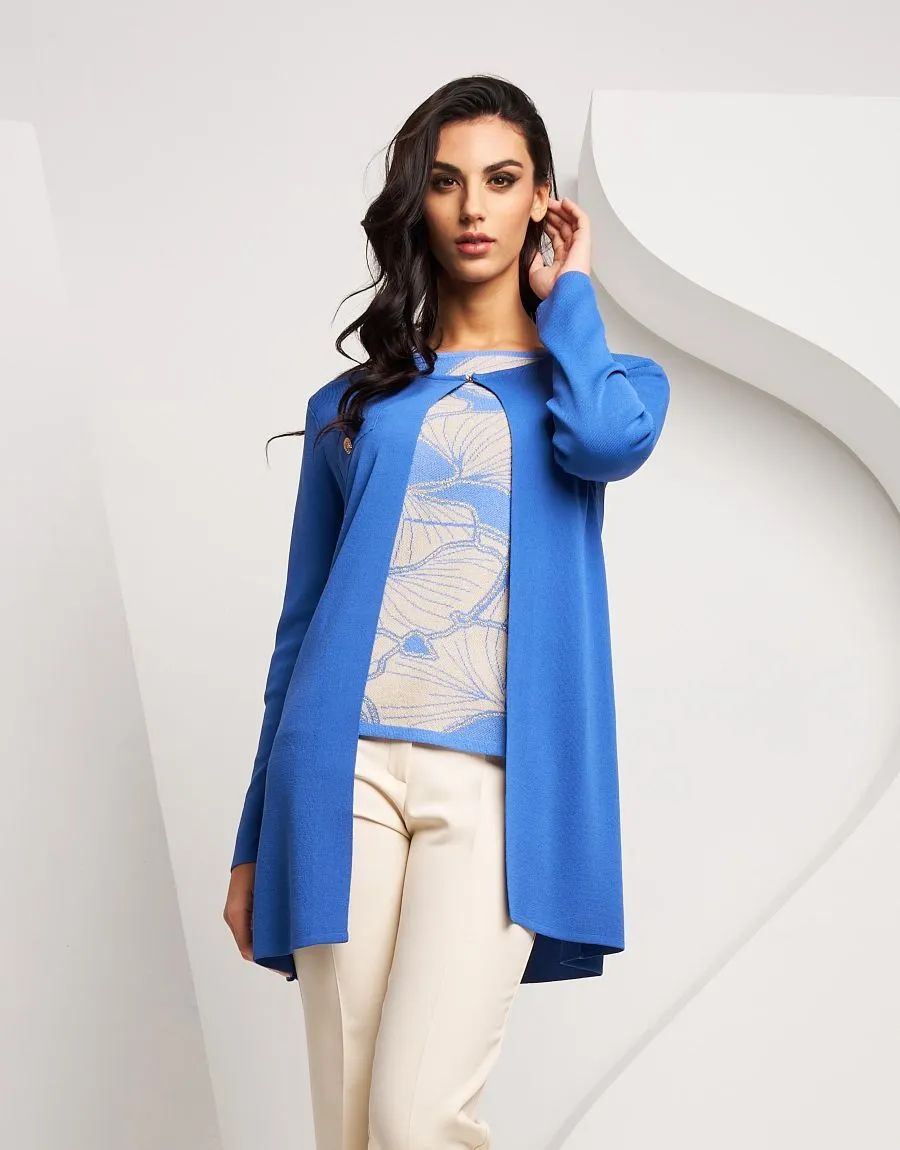 Caban in maglia con bottoni