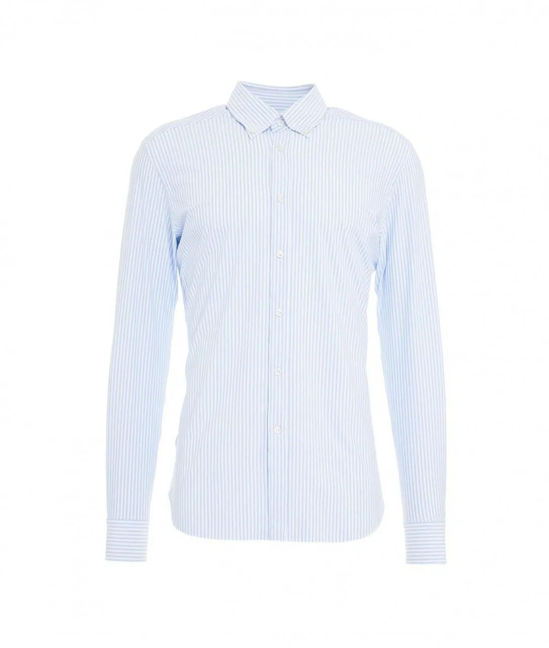 Camicia a righe a contrasto azzurro azzurro