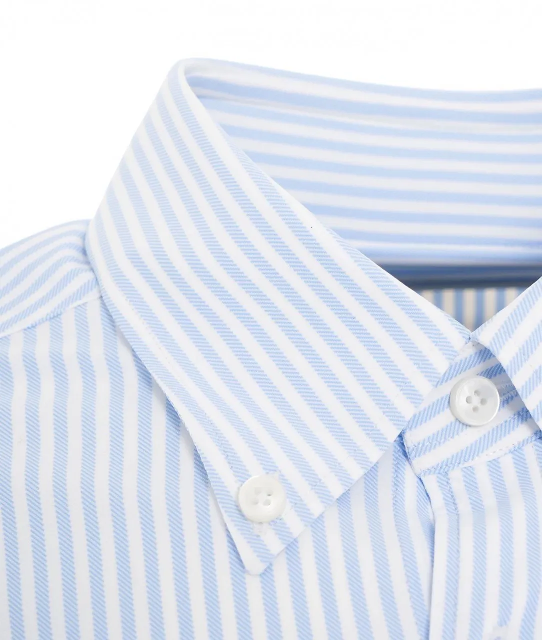 Camicia a righe a contrasto azzurro azzurro