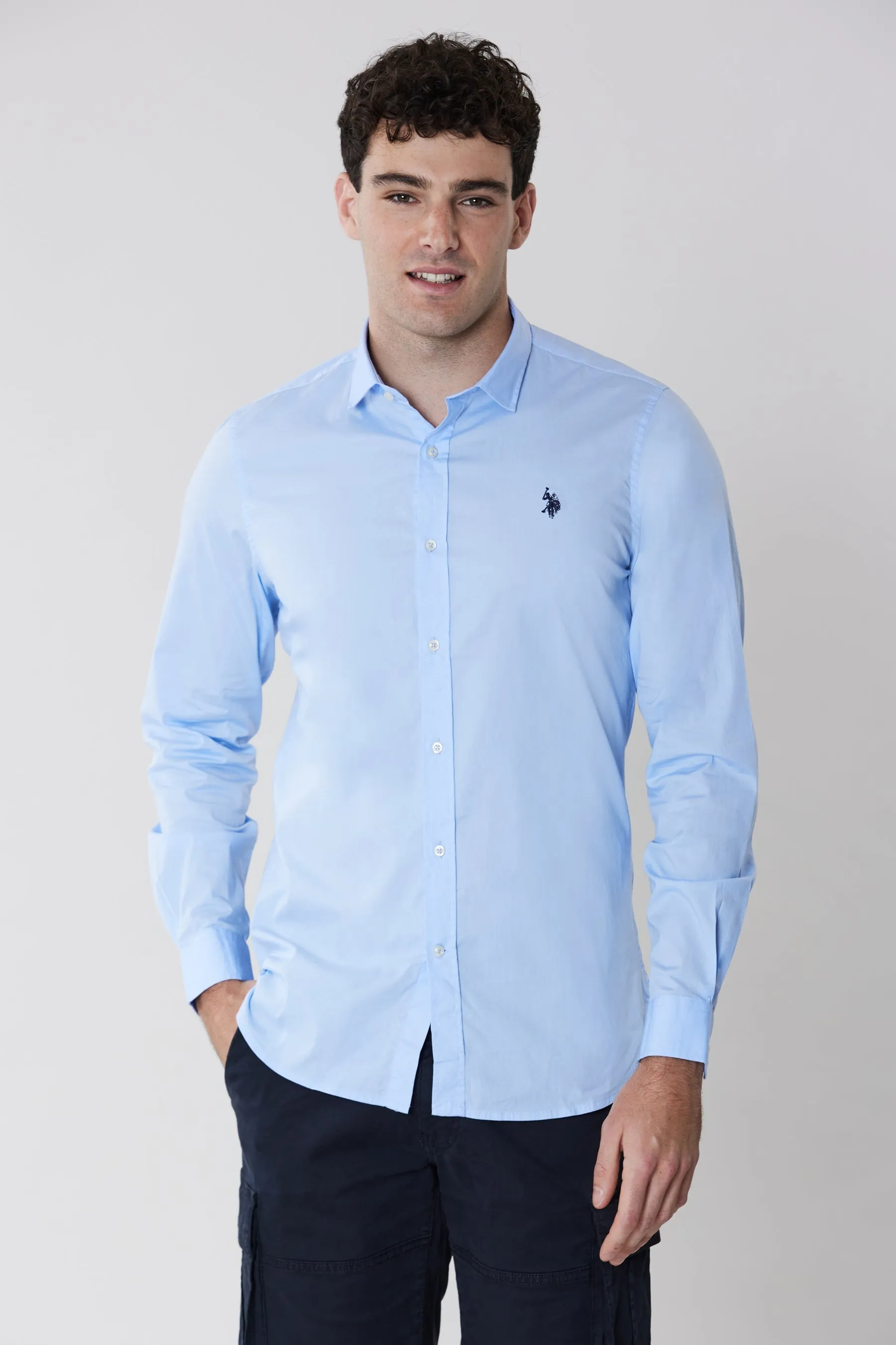 Camicia cotone stretch popeline super slim fit