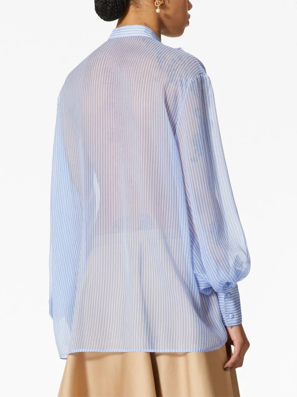 Camicia in Chiffon Classic Stripes