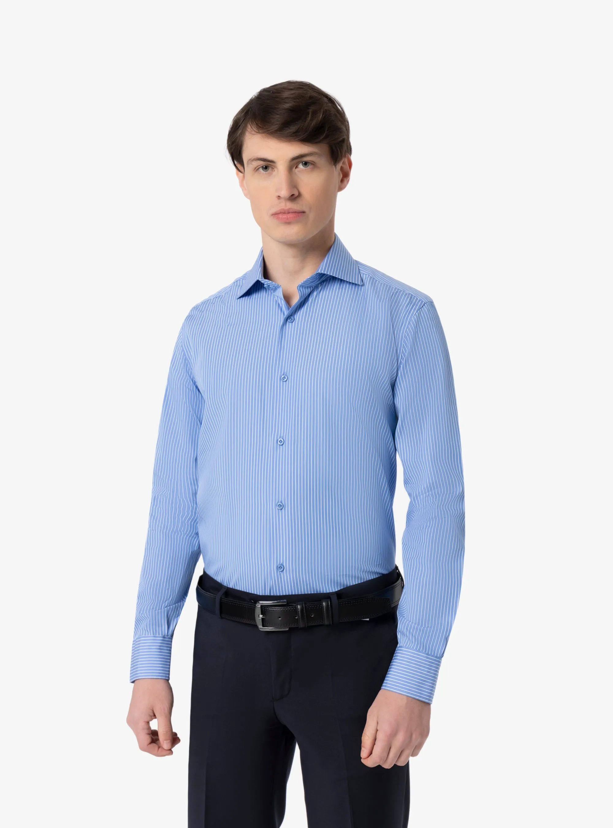 Camicia Regular collo francese in cotone - Pura Eleganza