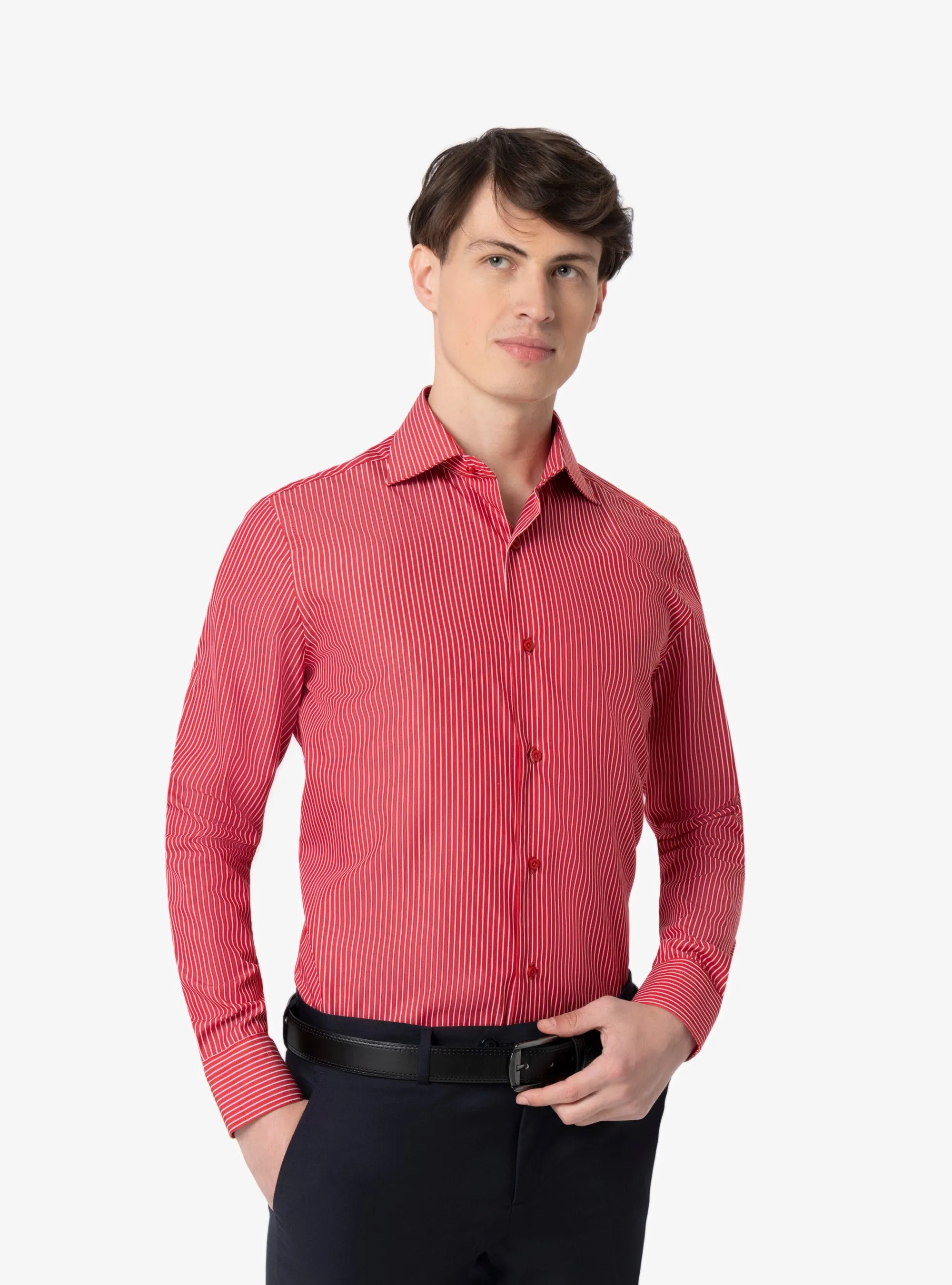 Camicia Regular collo francese in cotone - Pura Eleganza