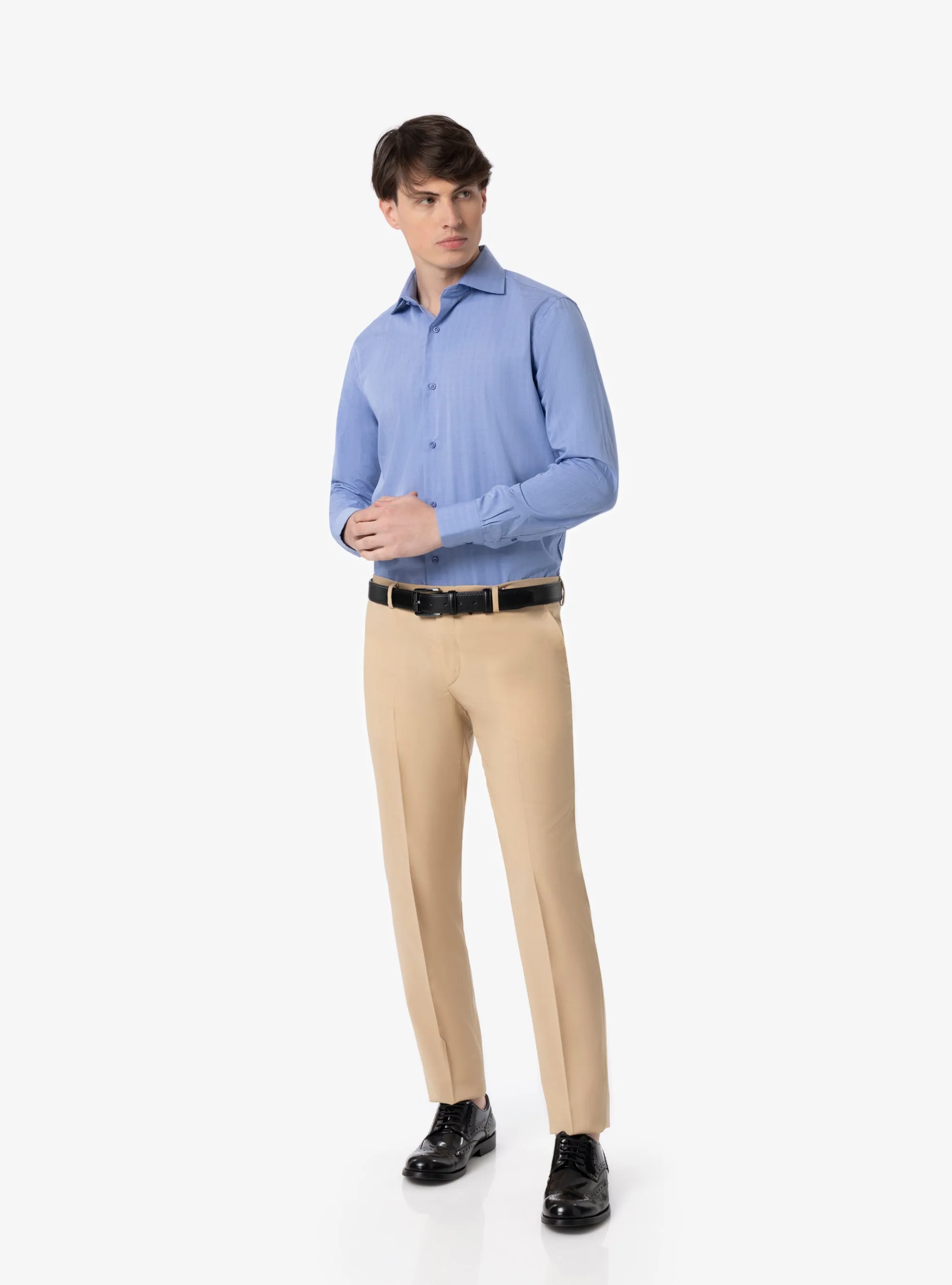 Camicia Regular collo francese in cotone - Pura Eleganza
