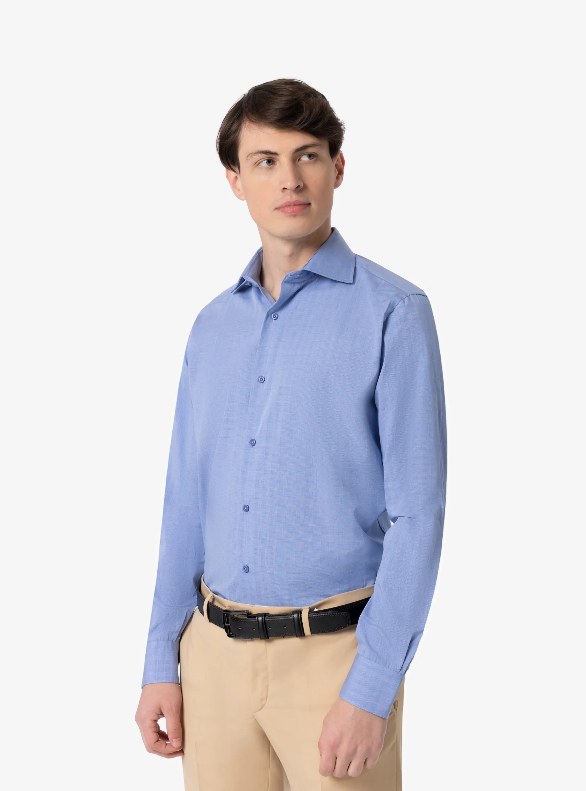 Camicia Regular collo francese in cotone - Pura Eleganza