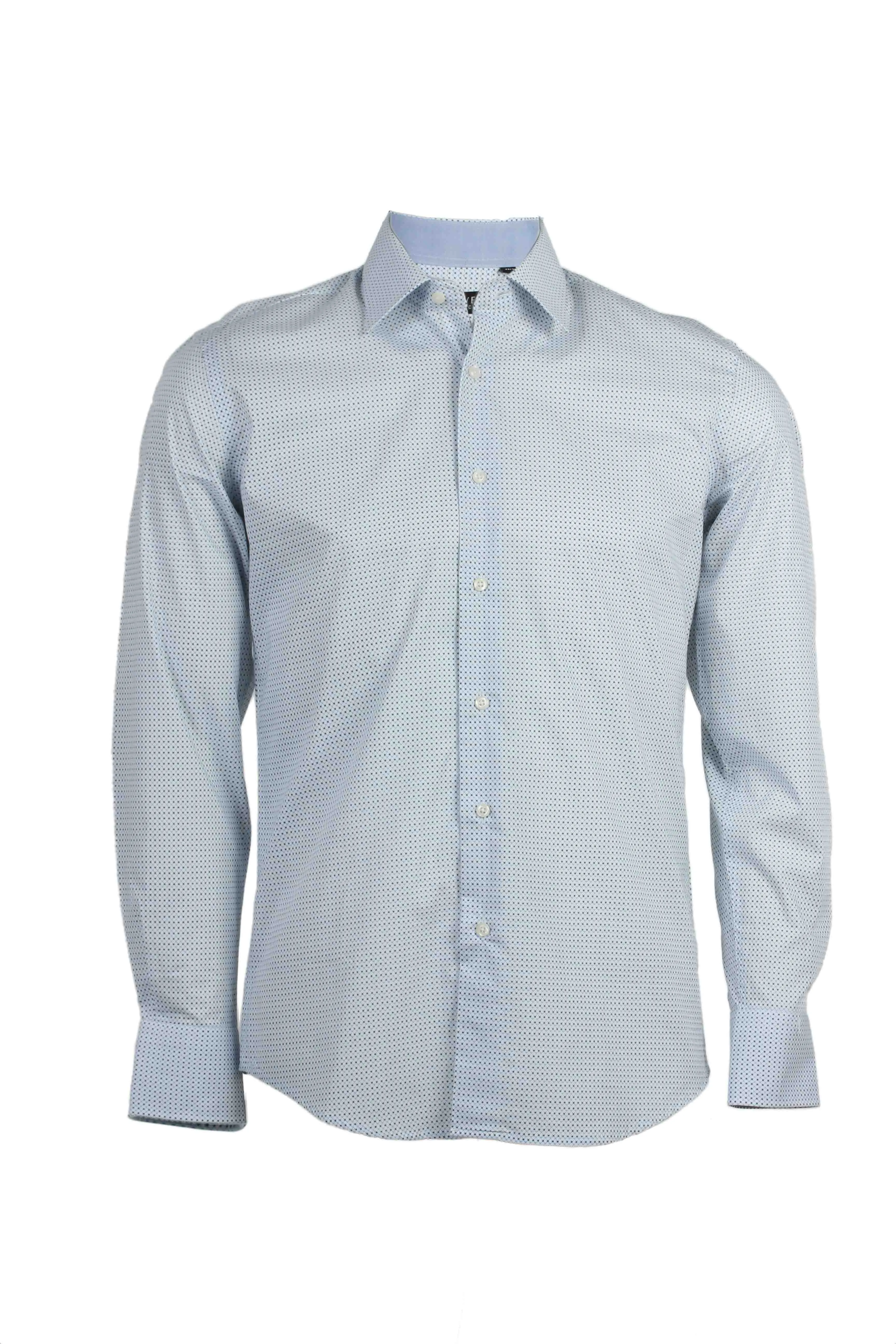 Camicia uomo con microfantasia a contrasto
