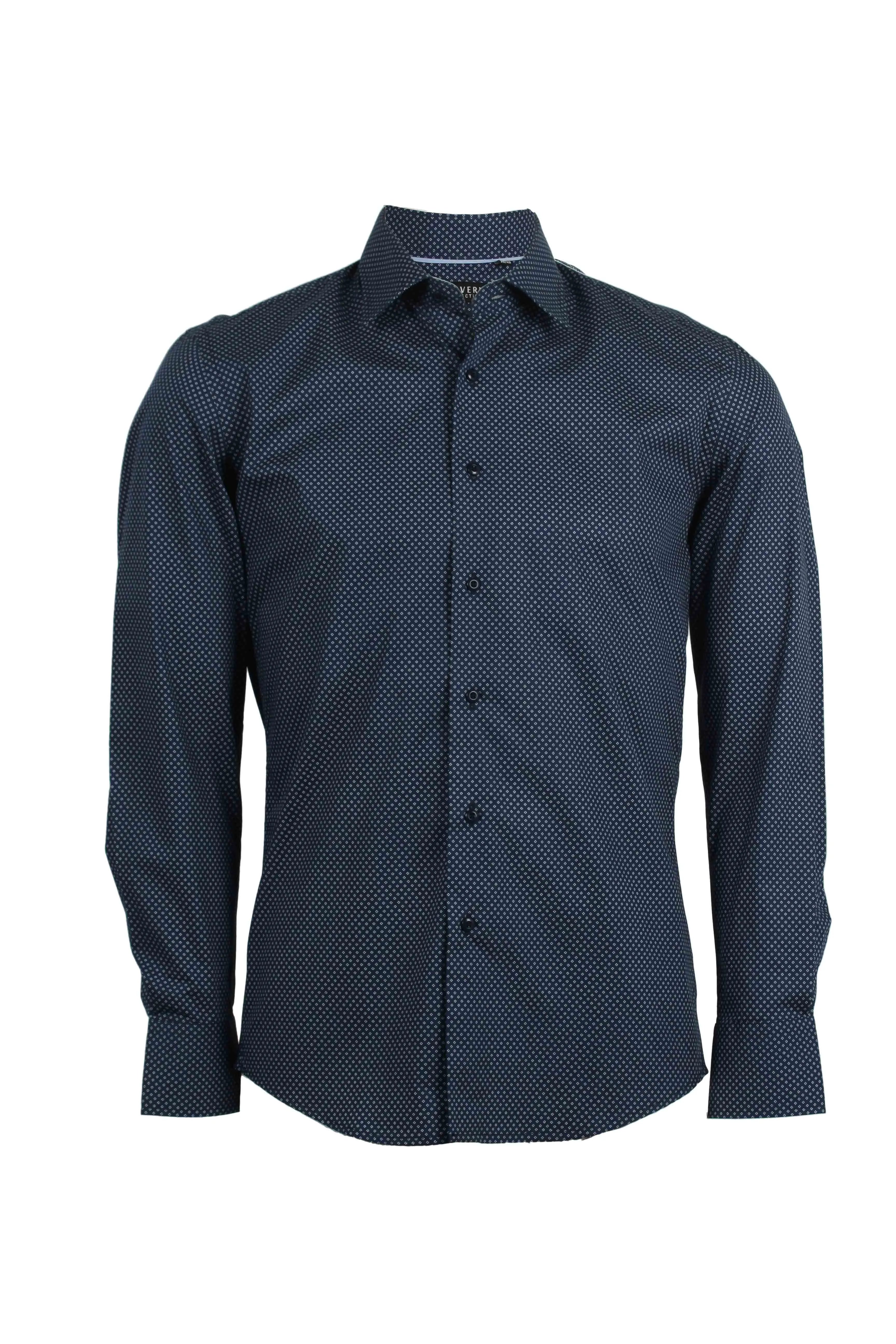 Camicia uomo con microfantasia a contrasto