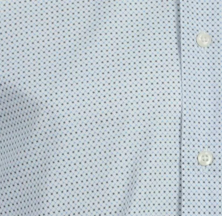 Camicia uomo con microfantasia a contrasto